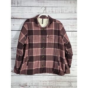 Kuhl Women's XL Plaid Sherpa Lined Shacket jacket flannel button up